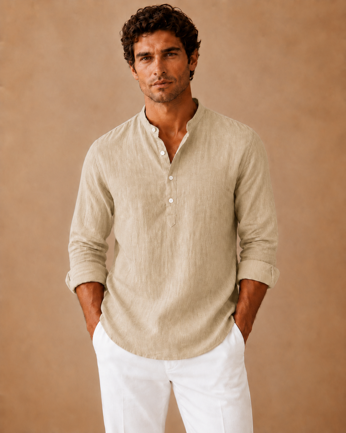 Lin Henley Skjorte - Khaki - Monteiro